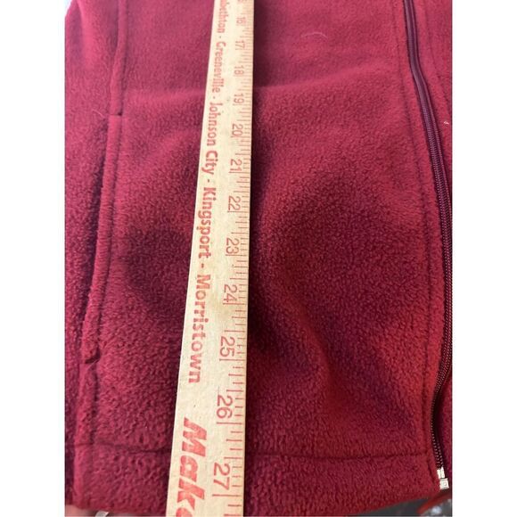 Woolrich fleece zipper vest men’s large burgundy Deep Ruby - Picture 6 of 7